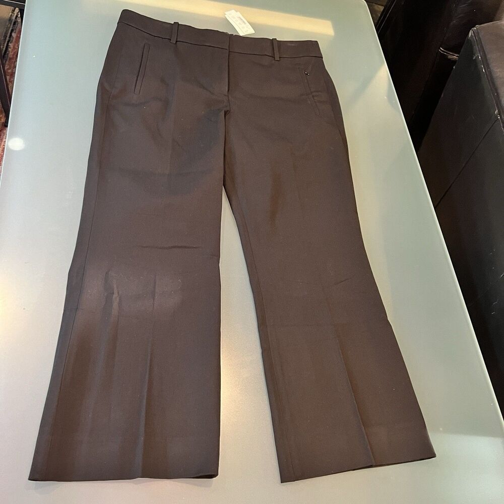 new J. Crew Teddie Kick Flare Cropped Capri Pants Black women's size 12 jcrew